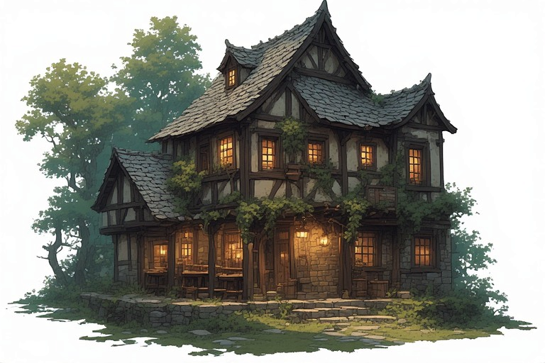 Tavern interior or cozy fantasy scene
